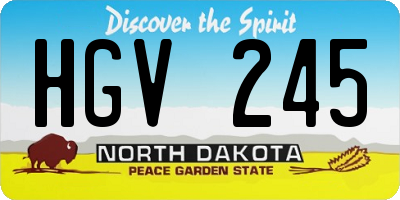 ND license plate HGV245