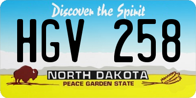 ND license plate HGV258