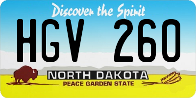 ND license plate HGV260