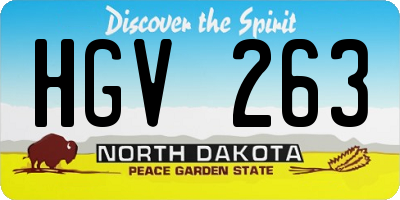 ND license plate HGV263