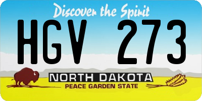 ND license plate HGV273