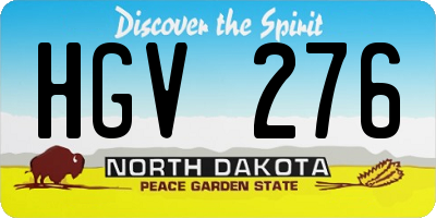 ND license plate HGV276