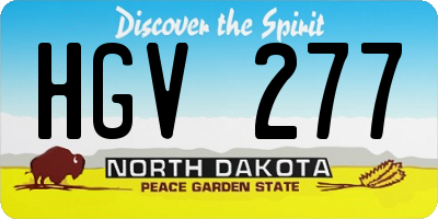 ND license plate HGV277