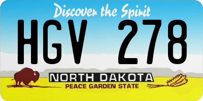 ND license plate HGV278