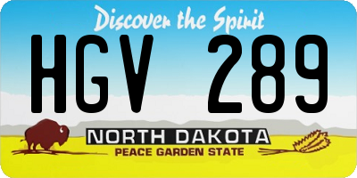 ND license plate HGV289