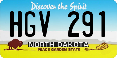 ND license plate HGV291