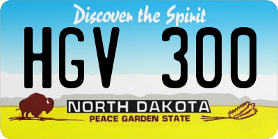 ND license plate HGV300