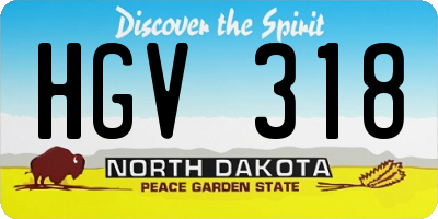 ND license plate HGV318