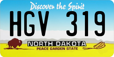 ND license plate HGV319