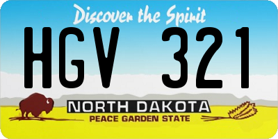 ND license plate HGV321