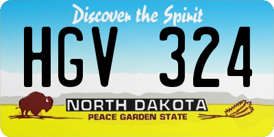 ND license plate HGV324