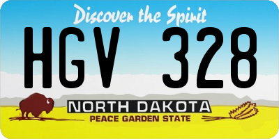 ND license plate HGV328