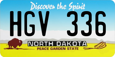 ND license plate HGV336