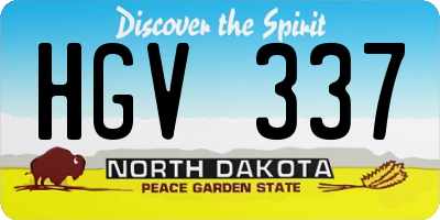 ND license plate HGV337