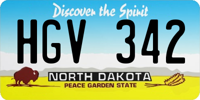 ND license plate HGV342