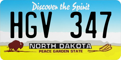ND license plate HGV347