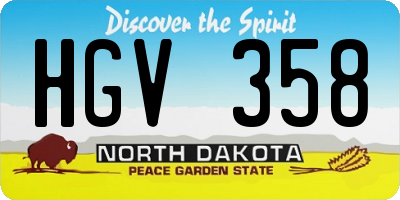 ND license plate HGV358