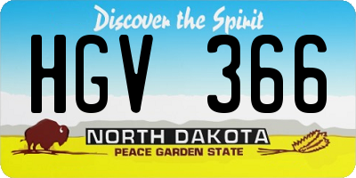 ND license plate HGV366