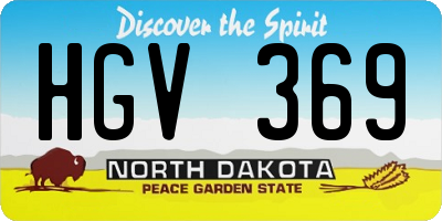 ND license plate HGV369