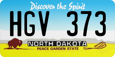 ND license plate HGV373