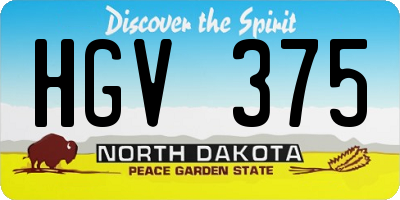 ND license plate HGV375