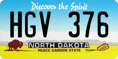 ND license plate HGV376