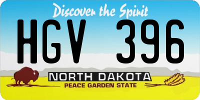 ND license plate HGV396