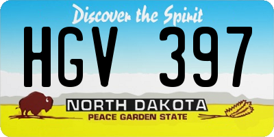 ND license plate HGV397