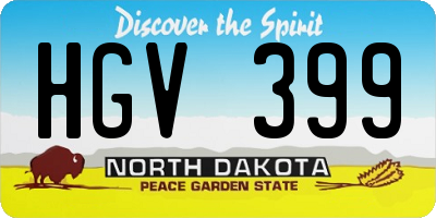 ND license plate HGV399