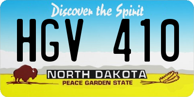 ND license plate HGV410