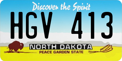 ND license plate HGV413