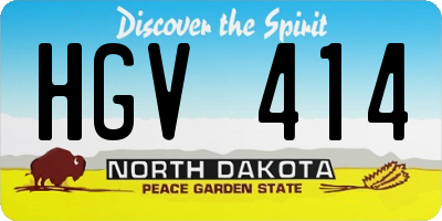ND license plate HGV414