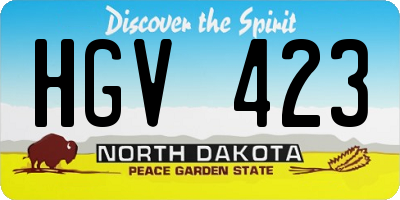 ND license plate HGV423