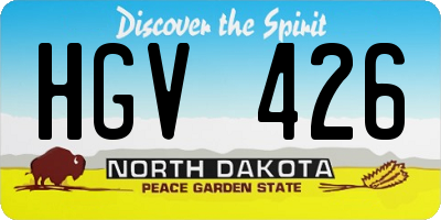 ND license plate HGV426