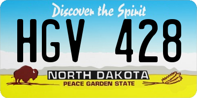 ND license plate HGV428