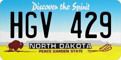 ND license plate HGV429