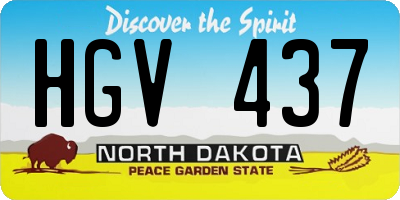 ND license plate HGV437