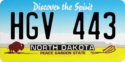 ND license plate HGV443