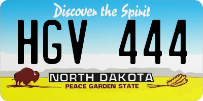 ND license plate HGV444