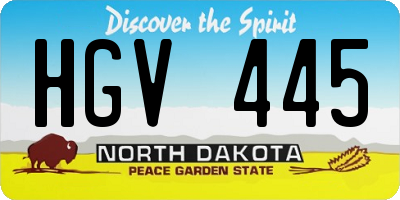 ND license plate HGV445