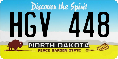 ND license plate HGV448