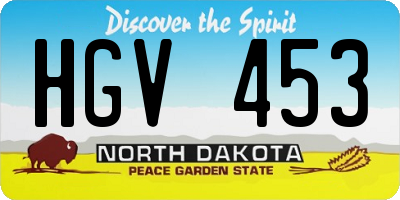 ND license plate HGV453