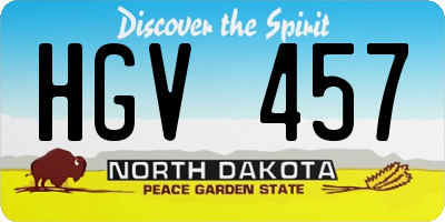 ND license plate HGV457