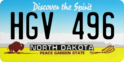 ND license plate HGV496