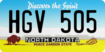 ND license plate HGV505