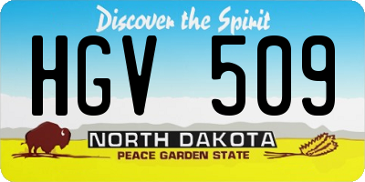ND license plate HGV509