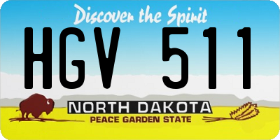 ND license plate HGV511