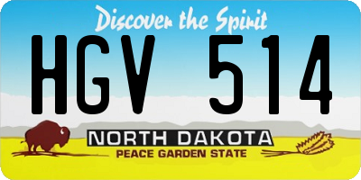 ND license plate HGV514