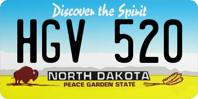 ND license plate HGV520