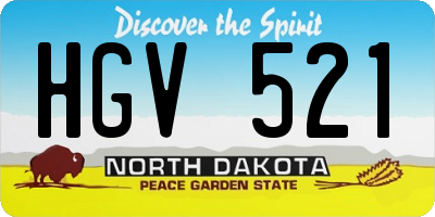 ND license plate HGV521